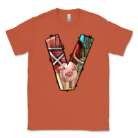 Copper farm life alphabet lowercase letters v Classic Tee - BundleAndBundleShop