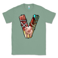 Sage farm life alphabet lowercase letters v Classic Tee - BundleAndBundleShop