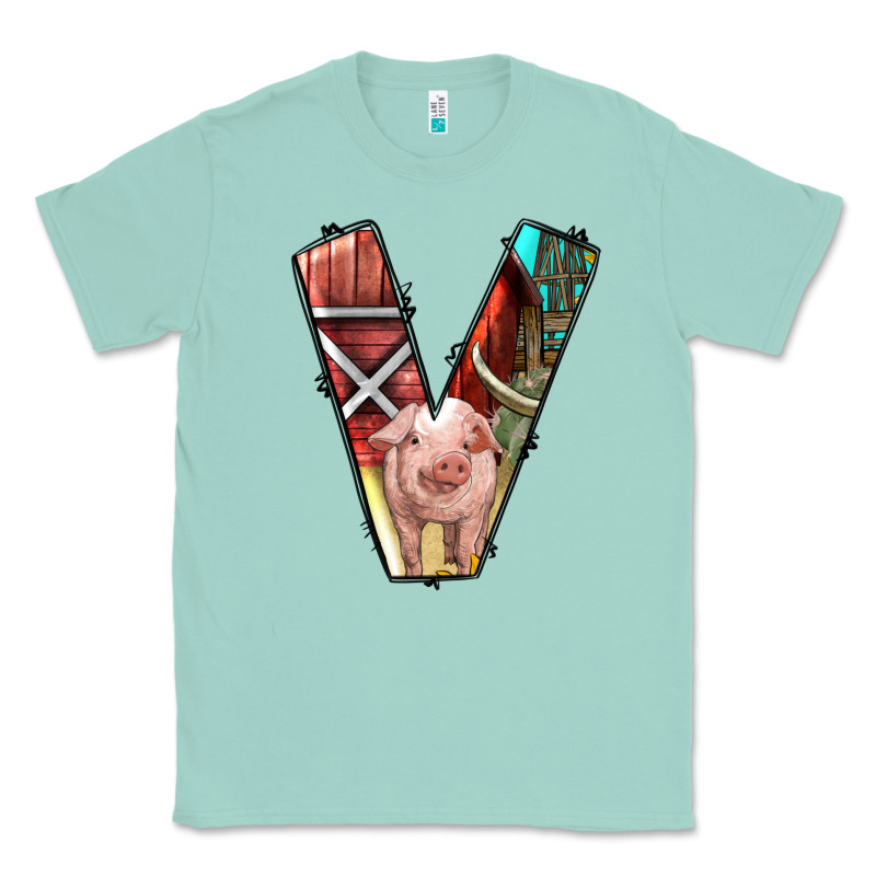 Farm Life Alphabet Lowercase Letters V Classic Tee by BundleAndBundleShop | Teevron