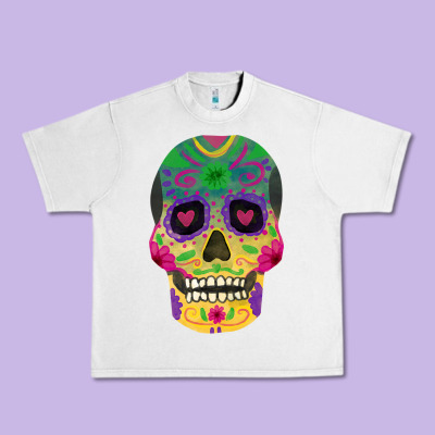 Sugar Skull Urban Heavy Tee Designed By Fadigitalartstudio