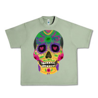Oil Green sugar skull Urban Heavy Tee - FaDigitalArtStudio