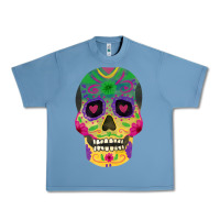 Pebble Blue sugar skull Urban Heavy Tee - FaDigitalArtStudio
