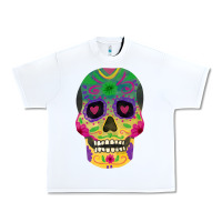 White sugar skull Urban Heavy Tee - FaDigitalArtStudio