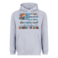 Heather Grey fishing lure flag keepin' it reel Heavyweight Hoodie - MaliasSmallBusiness