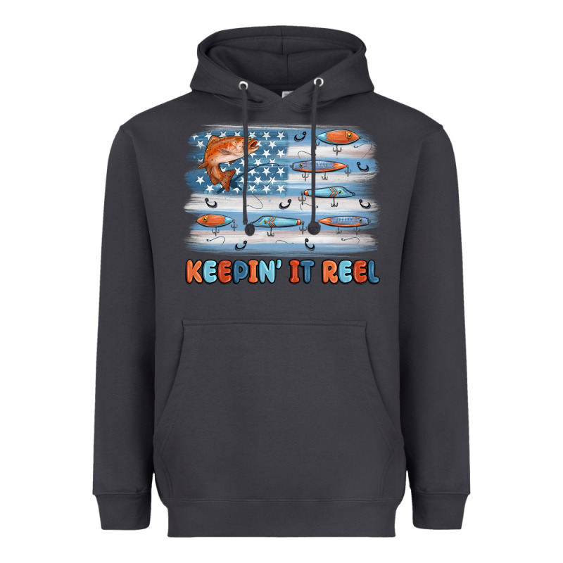 Fishing Lure Flag Keepin' It Reel Heavyweight Hoodie by MaliasSmallBusiness | Teevron