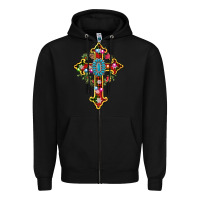 Black christmas cross Zipper Hoodie - AdoDesignShop