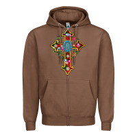 Chestnut christmas cross Zipper Hoodie - AdoDesignShop