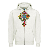 Oatmeal Heather christmas cross Zipper Hoodie - AdoDesignShop