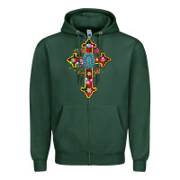 Sports Green christmas cross Zipper Hoodie - AdoDesignShop