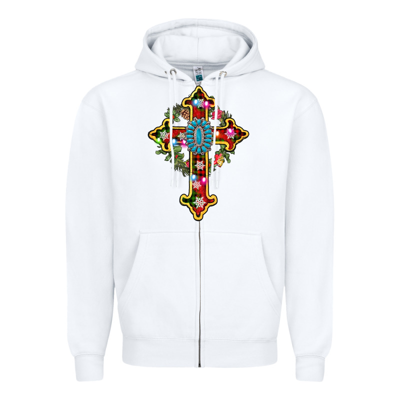 Christmas Cross Zipper Hoodie by AdoDesignShop | Teevron