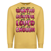 Antique Gold you are worthy you are beautiful Premium Sweatshirt - MaliasSmallBusiness