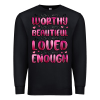 Black you are worthy you are beautiful Premium Sweatshirt - MaliasSmallBusiness