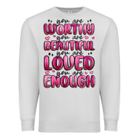 Dove Grey you are worthy you are beautiful Premium Sweatshirt - MaliasSmallBusiness