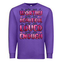 Purple you are worthy you are beautiful Premium Sweatshirt - MaliasSmallBusiness