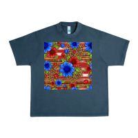 Midnight Navy patriotic flowers seamless pattern Urban Heavy Tee - HRA Design Shop