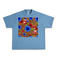 Pebble Blue patriotic flowers seamless pattern Urban Heavy Tee - HRA Design Shop