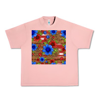 Salmon patriotic flowers seamless pattern Urban Heavy Tee - HRA Design Shop