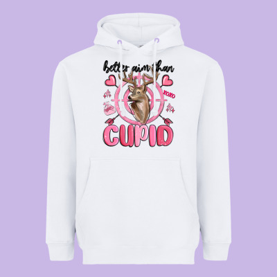 Better Aim Than Cupid Heavyweight Hoodie Designed By Maliassmallbusiness
