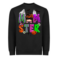 Black halloween momster messy bun Heavyweight Sweatshirt - Zillion Design Studio