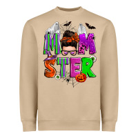 Halloween Momster Messy Bun Heavyweight Sweatshirt | Teevron