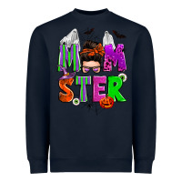 Navy halloween momster messy bun Heavyweight Sweatshirt - Zillion Design Studio