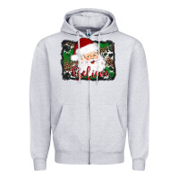 Heather Grey believe santa Zipper Hoodie - AdoDesignShop