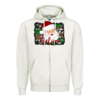 Oatmeal Heather believe santa Zipper Hoodie - AdoDesignShop