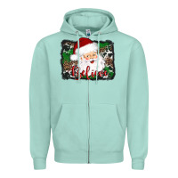 Seafoam believe santa Zipper Hoodie - AdoDesignShop