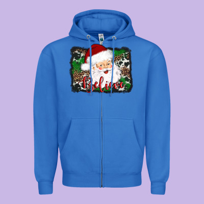 Believe Santa Zipper Hoodie Designed By Adodesignshop