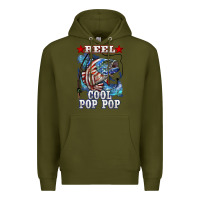Army Green reel cool pop pop american flag bass Premium Hoodie - LillyAllenDesigns