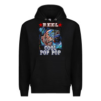 Black reel cool pop pop american flag bass Premium Hoodie - LillyAllenDesigns