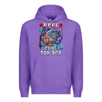 Purple reel cool pop pop american flag bass Premium Hoodie - LillyAllenDesigns