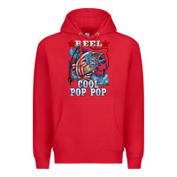 Red reel cool pop pop american flag bass Premium Hoodie - LillyAllenDesigns