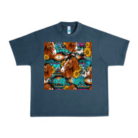 Midnight Navy sunflower horses seamless pattern Urban Heavy Tee - HRA Design Shop
