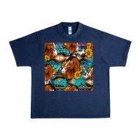 Navy sunflower horses seamless pattern Urban Heavy Tee - HRA Design Shop