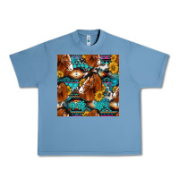 Pebble Blue sunflower horses seamless pattern Urban Heavy Tee - HRA Design Shop