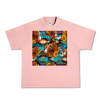 Salmon sunflower horses seamless pattern Urban Heavy Tee - HRA Design Shop