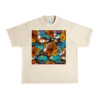 Sandshell sunflower horses seamless pattern Urban Heavy Tee - HRA Design Shop