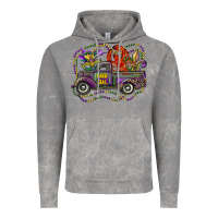 Cloud Rock mardi gras truck with mask fleur de lis and crawfish Vintage Hoodie - RanaPortraitStore