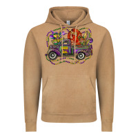 Vintage Camel mardi gras truck with mask fleur de lis and crawfish Vintage Hoodie - RanaPortraitStore