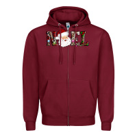 Burgundy noel santa Zipper Hoodie - AdoDesignShop