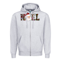 Heather Grey noel santa Zipper Hoodie - AdoDesignShop