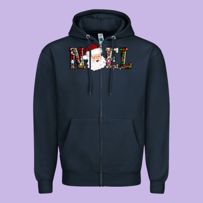 Noel Santa Zipper Hoodie Designed By Adodesignshop