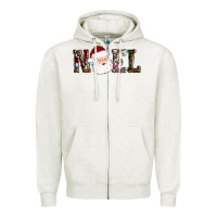 Oatmeal Heather noel santa Zipper Hoodie - AdoDesignShop