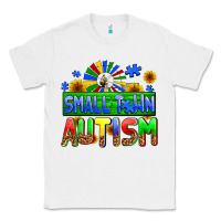 White small town autism Classic Tee - AdoDesignShop