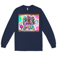 Navy this nurse is guided by jesus Long Sleeve Tee - JahusDesignShop