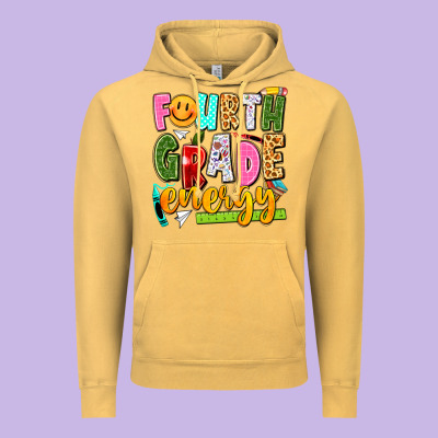 Fourth Grade Energy Vintage Hoodie Designed By Texasbilliewilder