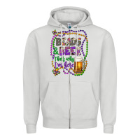 Dove Grey beads & beer that's why i'm here Zipper Hoodie - Artiststas