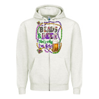 Oatmeal Heather beads & beer that's why i'm here Zipper Hoodie - Artiststas