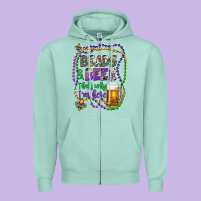 Beads & Beer That's Why I'm Here Zipper Hoodie Designed By Artiststas